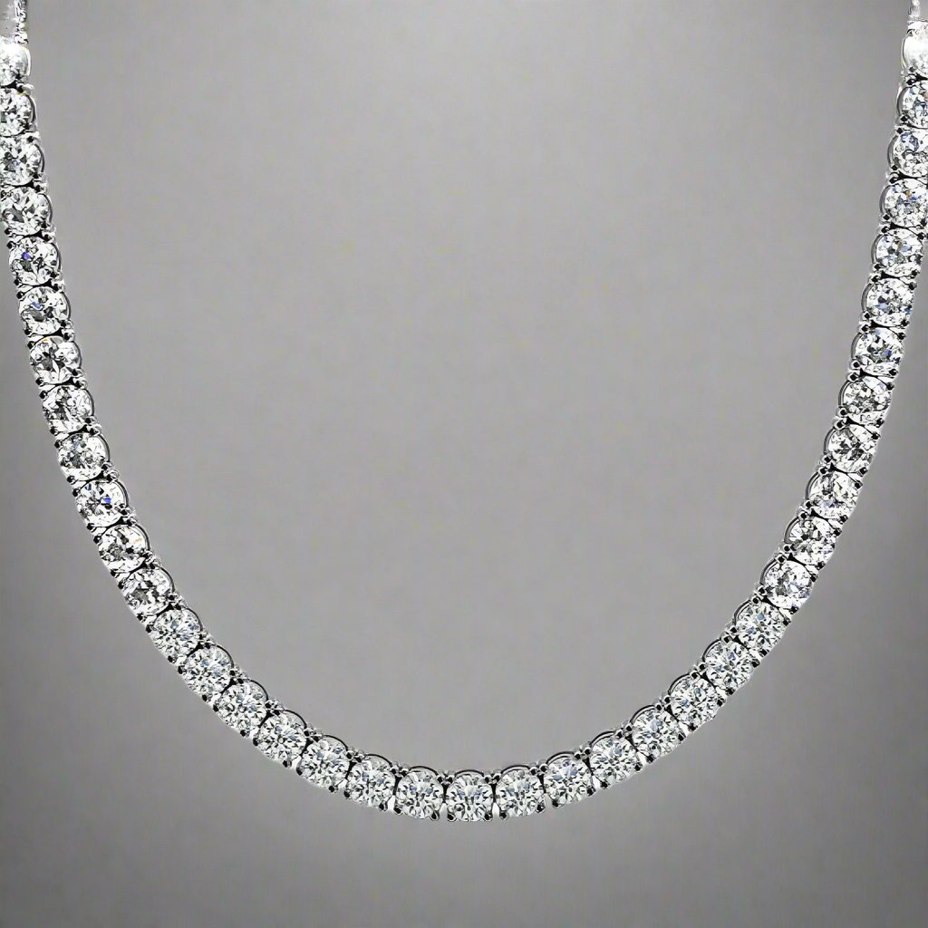 10ctw Lab Diamond Tennis Necklace - Fabeau & Co.