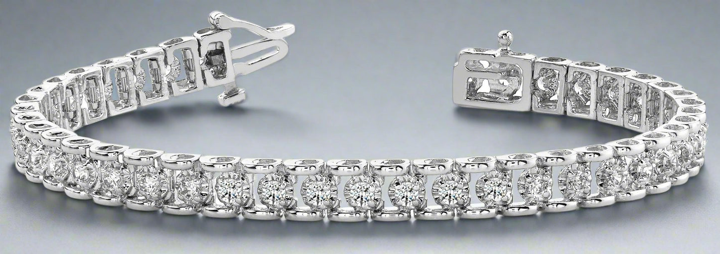 14K White Gold Lab Tennis Bracelet - Fabeau & Co.