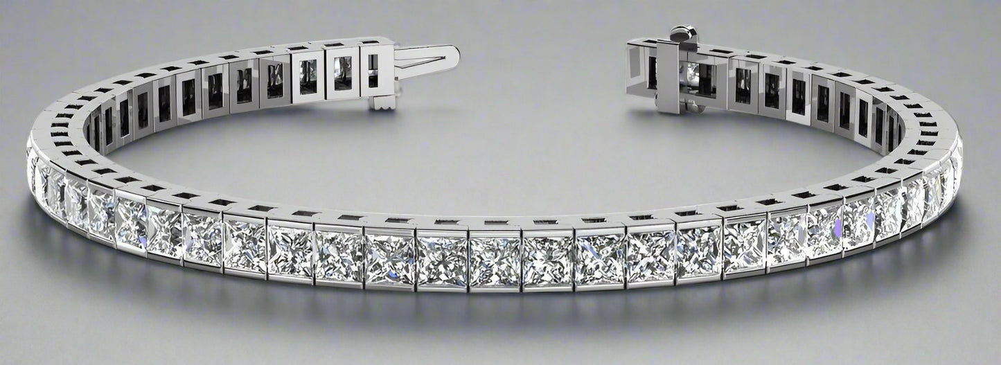 14K White Gold Lab Tennis Bracelet - Fabeau & Co.
