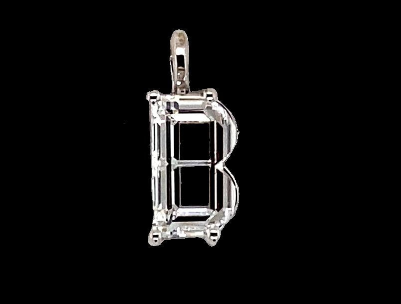 Lab Single Crystal Initials Set In Gold - F - VVS2