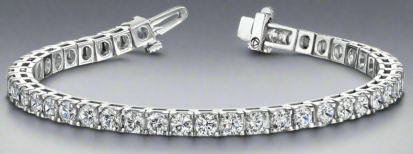 14K White Gold Lab Tennis Bracelet - Fabeau & Co.