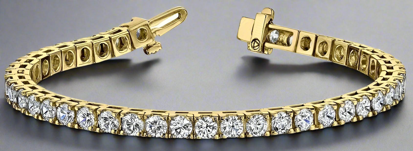 14K Yellow Gold Lab Tennis Bracelet - Fabeau & Co.