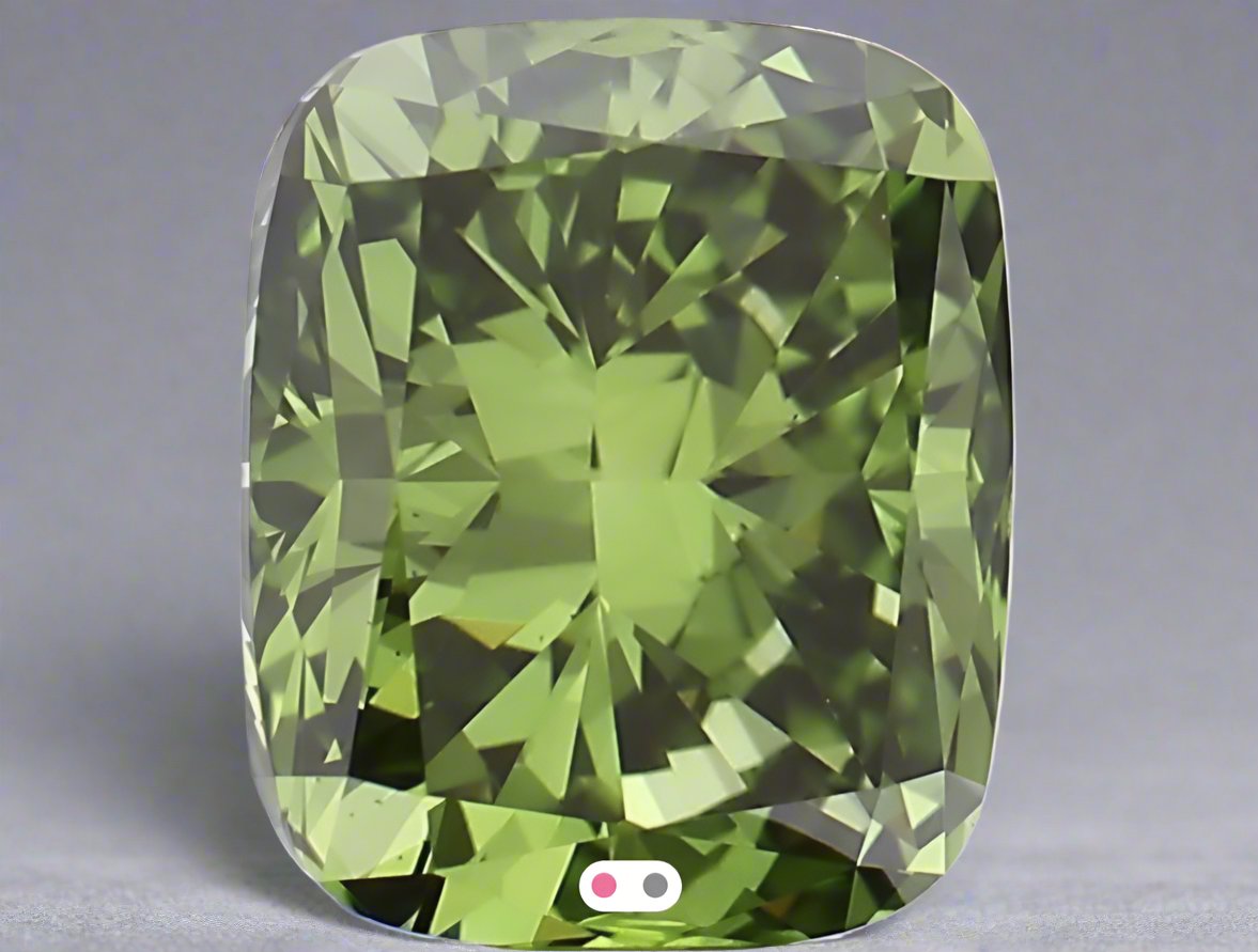 1.70ct Lab-Created Green Cushion Diamond - Fabeau & Co.