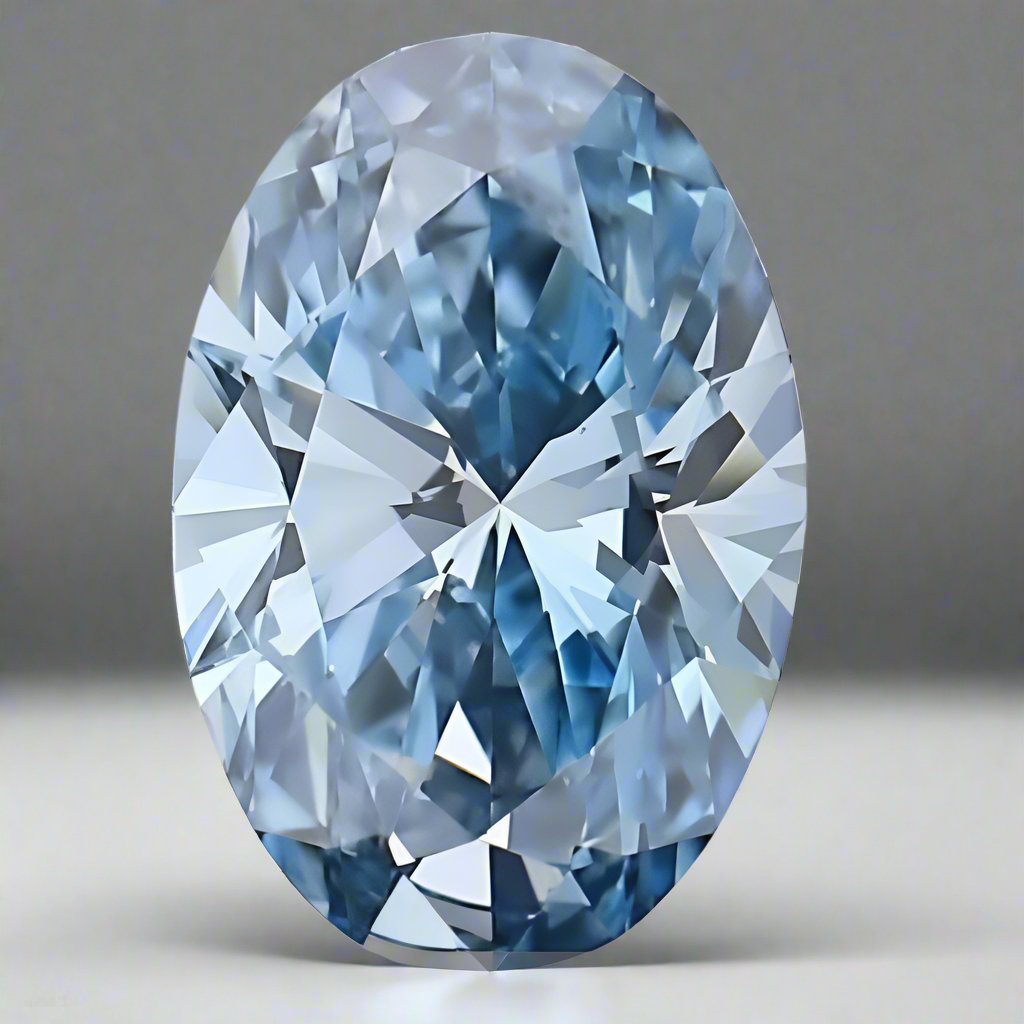 0.50ct Lab-Created Blue Oval Diamond - Fabeau & Co.