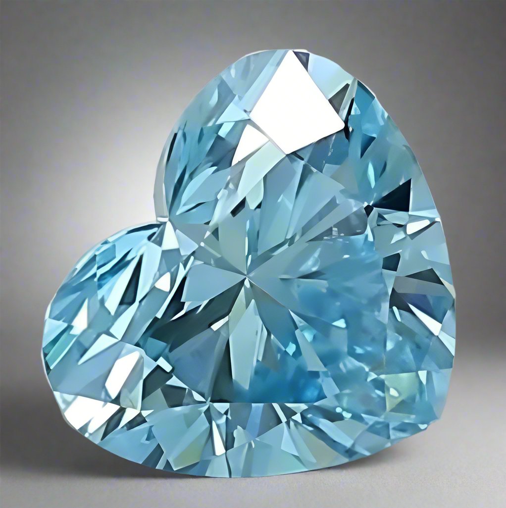 0.52ct Lab-Created Blue Heart Diamond - Fabeau & Co.