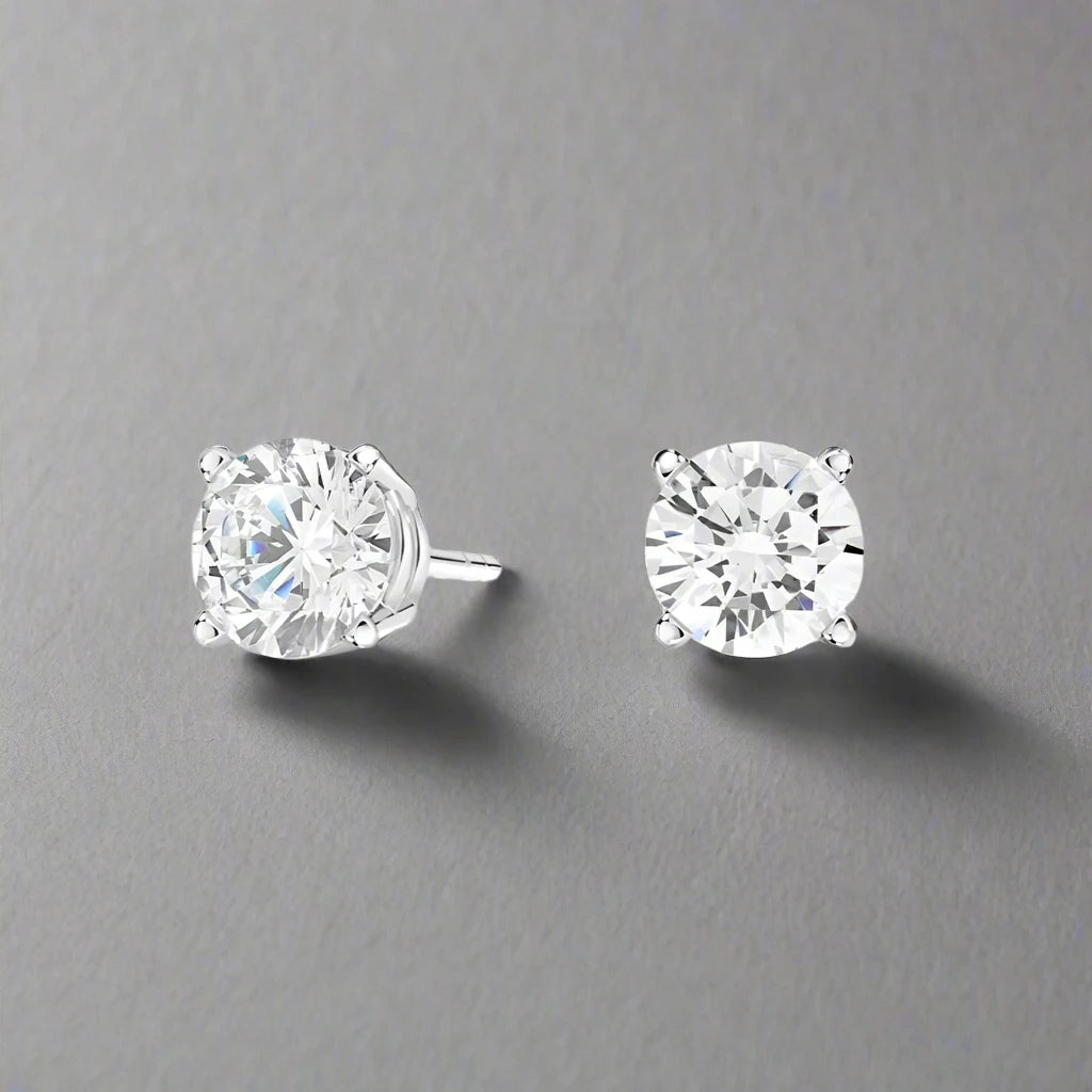 1.30ctw Lab-Created Round Diamond Earrings in 14K Gold - Fabeau & Co.