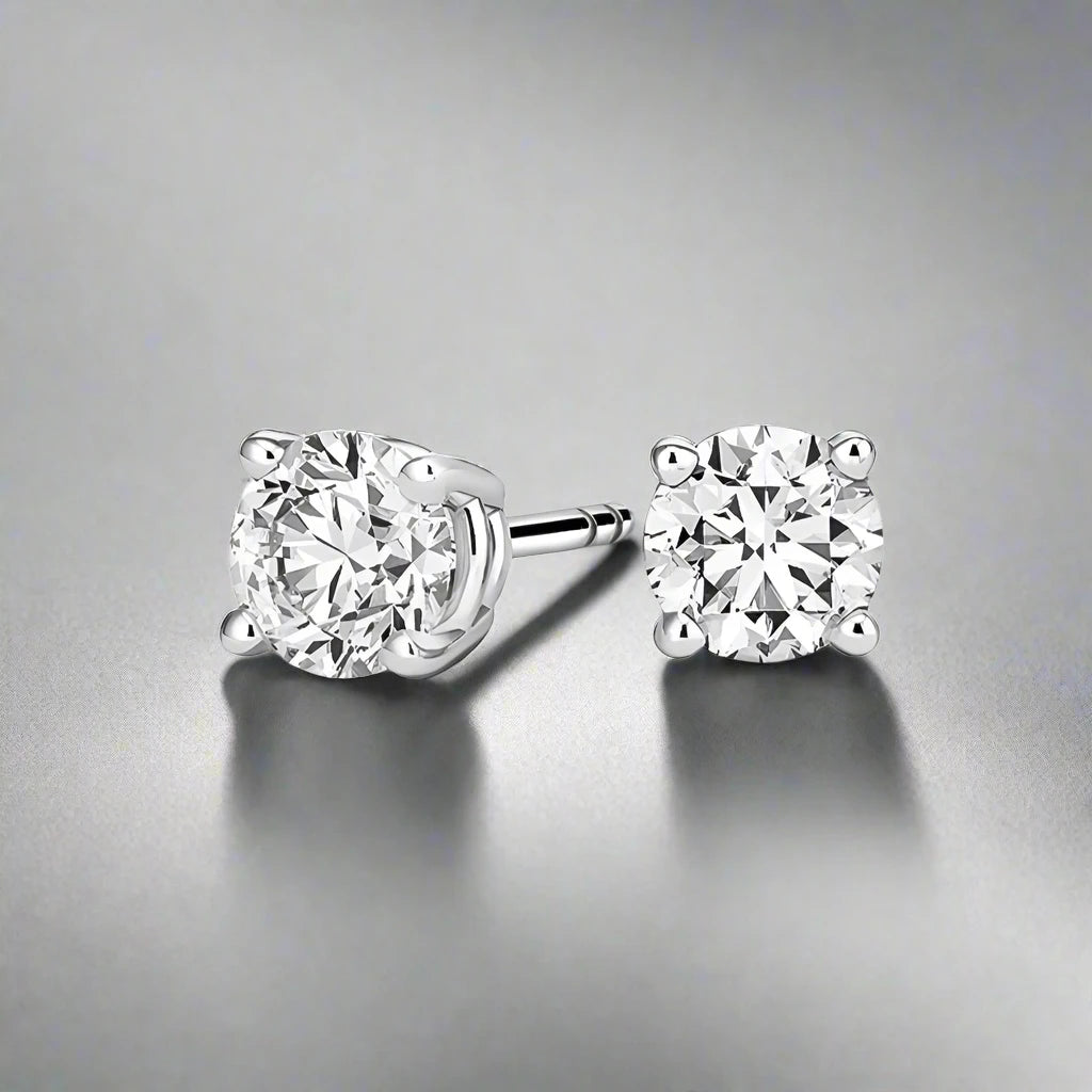 1.50ctw Lab-Created Round Diamond Earrings in 14K Gold - Fabeau & Co.