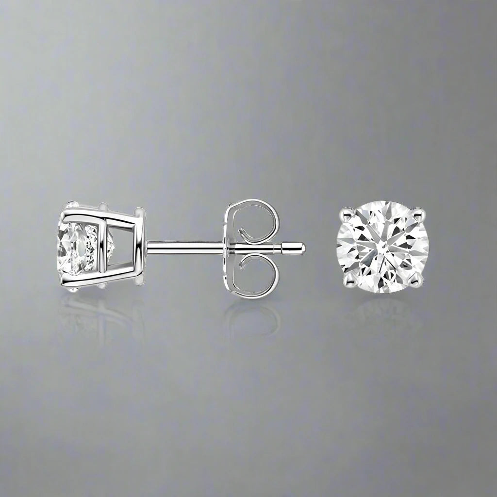 1.30ctw Lab-Created Round Diamond Earrings in 14K Gold - Fabeau & Co.