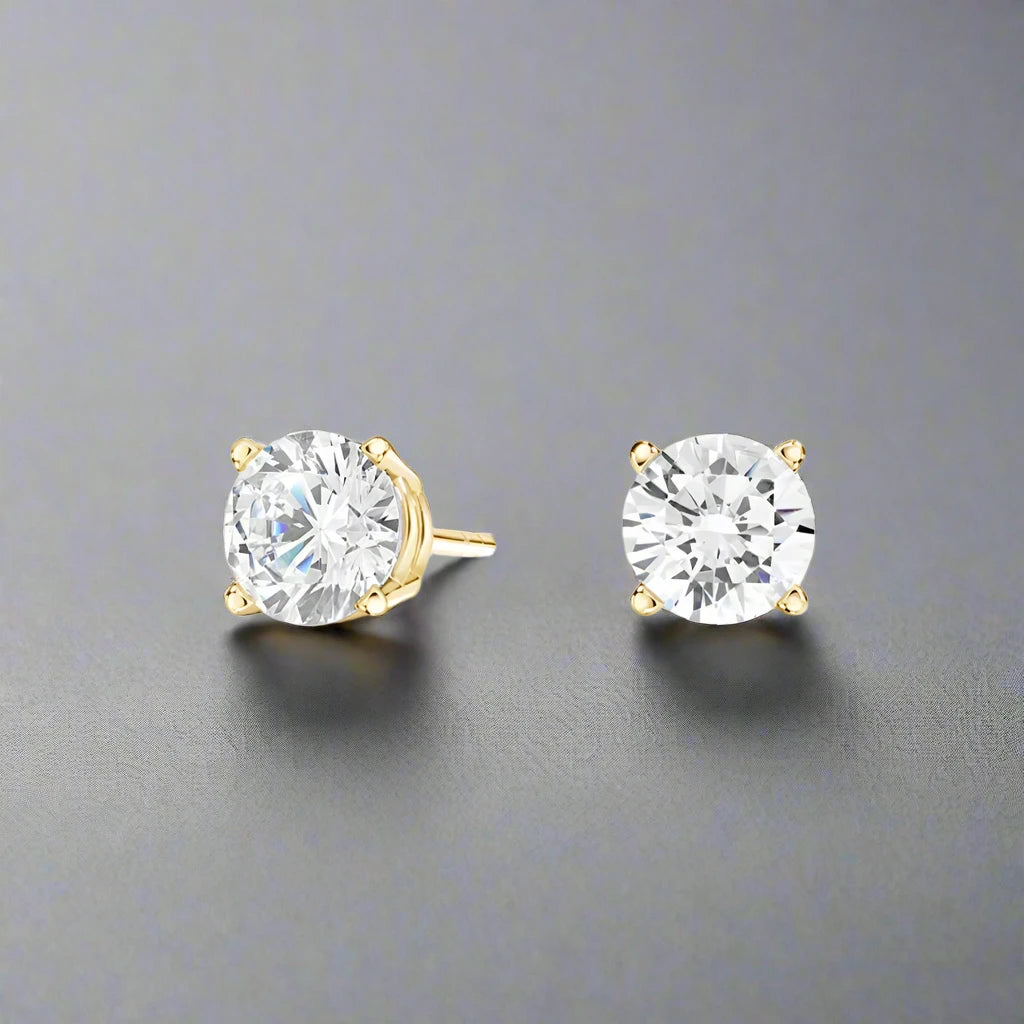 1.30ctw Lab-Created Round Diamond Earrings in 14K Gold - Fabeau & Co.