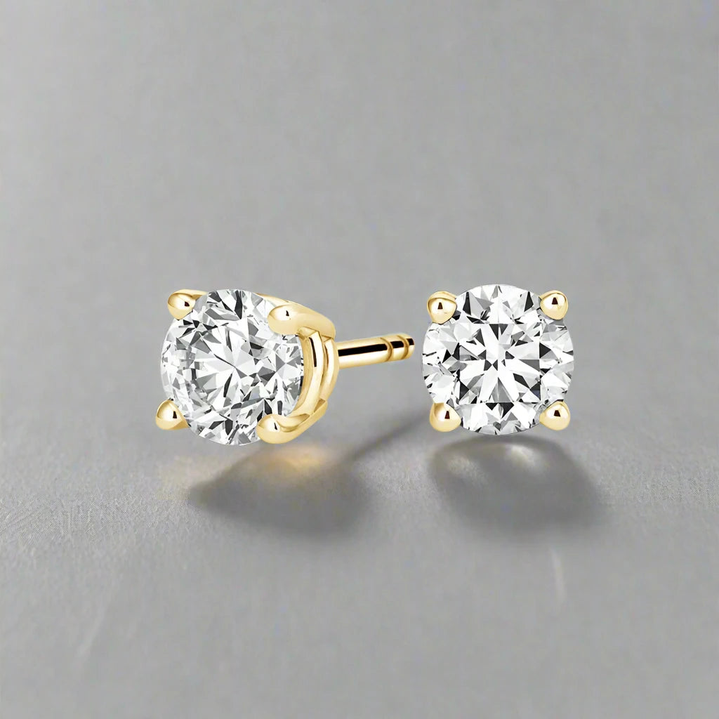 1.50ctw Lab-Created Round Diamond Earrings in 14K Gold - Fabeau & Co.