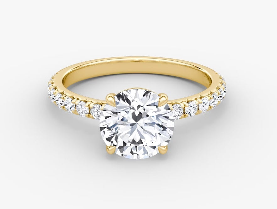 Lab Created Round Diamond with Side Stones - Fabeau & Co.