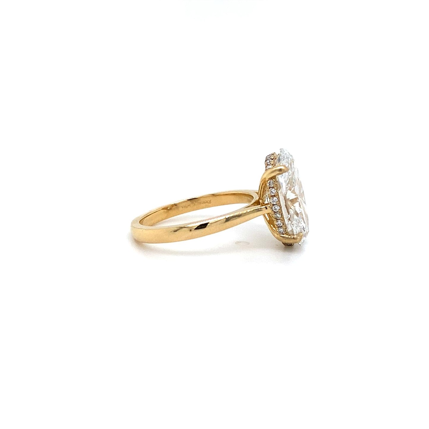 Lab Created Oval Diamond with Hidden Halo set in Yellow Gold - Fabeau & Co.