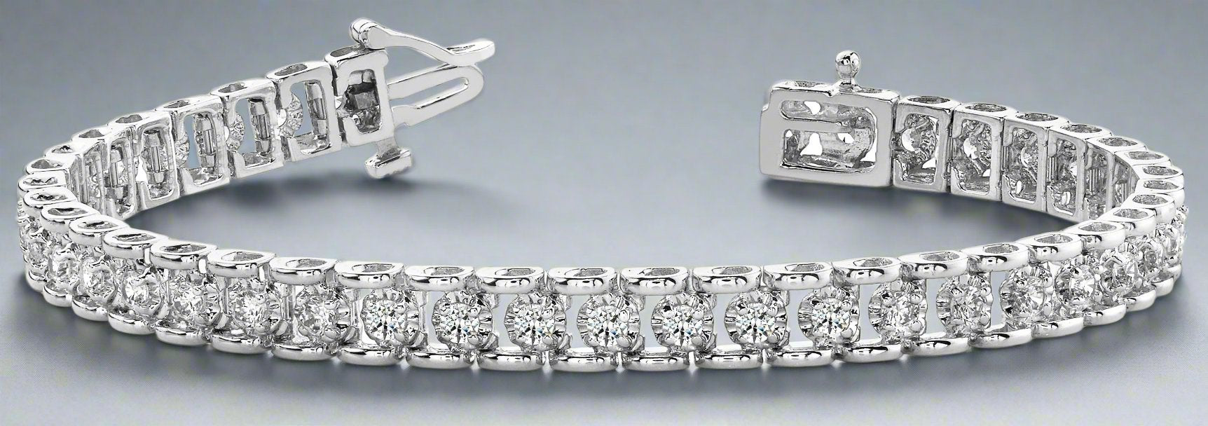 14K White Gold Lab Tennis Bracelet - Fabeau & Co.