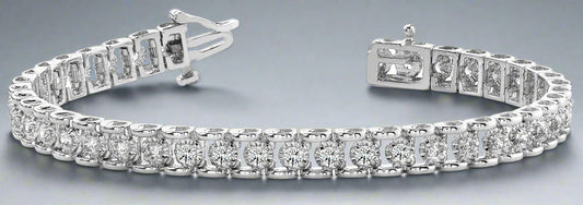 14K White Gold Lab Tennis Bracelet - Fabeau & Co.