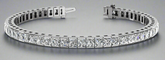 14K White Gold Lab Tennis Bracelet - Fabeau & Co.