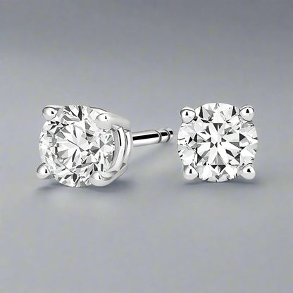 3.00ctw Lab Created Round Diamond Earrings in 14K Gold