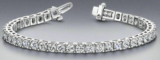 14K White Gold Lab Tennis Bracelet - Fabeau & Co.