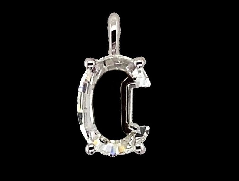 Lab Single Crystal Initials Set In Gold - F - VVS2