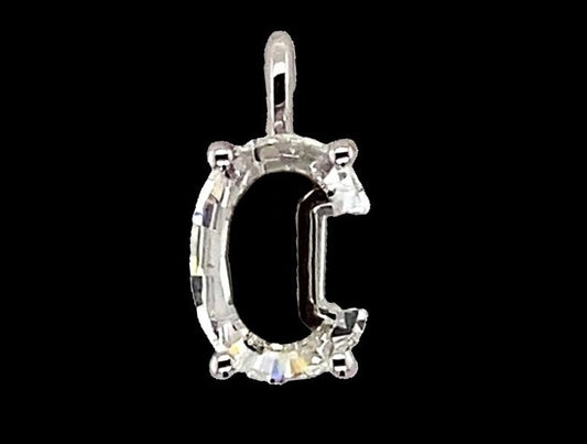 Lab Single Crystal Initials Set In Gold - F - VVS2