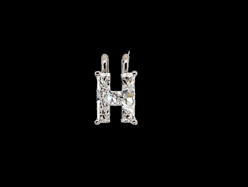 Lab Single Crystal Initials Set In Gold - F - VVS2
