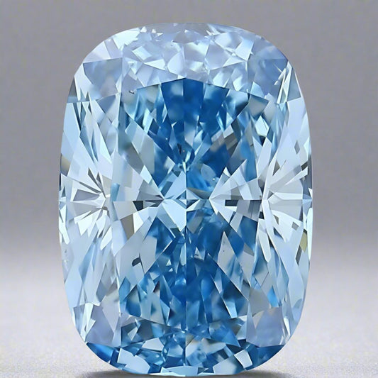 1.35ct Lab-Created Blue Cushion Diamond