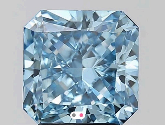3.29ct Square Radiant Blue VS2 LAB Diamond