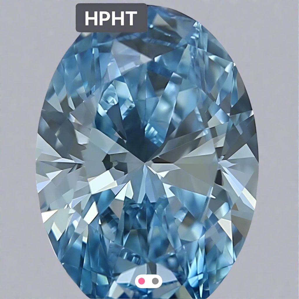 0.93ct Lab-Created Blue Oval Diamond