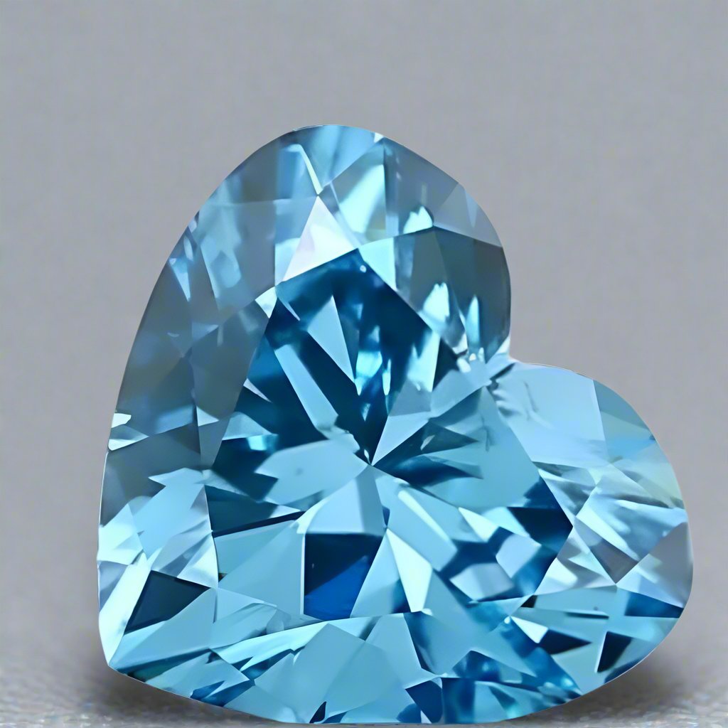 0.50ct Lab-Created Blue Heart Diamond