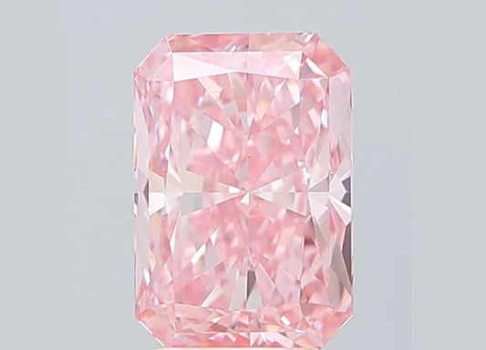 Lab Grown Pink Radiant Diamond 3.02ct - Fabeau & Co.