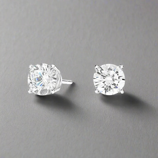 30ptw Lab-Created Round Diamond Earrings in 14K Gold