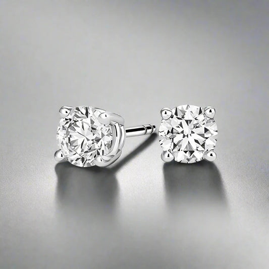 1.50ctw Lab-Created Round Diamond Earrings in 14K Gold