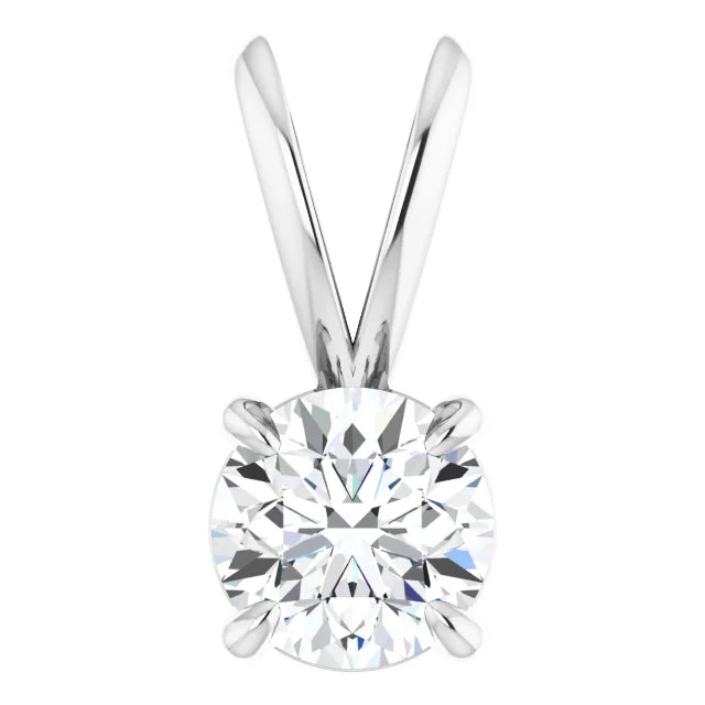 3/4ct Lab-Created Round Diamond Pendant 14K Gold - Fabeau & Co.